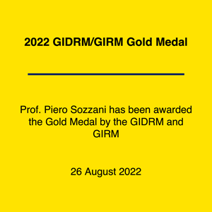 Prof. Piero Sozzani has been awarded the Gold Medal by the GIDRM and GIRM on 26 August 2022