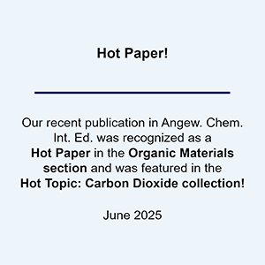 Our recent pubblication in Angew. Chem. Int. Ed. was recognized as a Hot Paper in the Organic Materials section and was featured in the Hot Topic: Carbon Dioxide collection